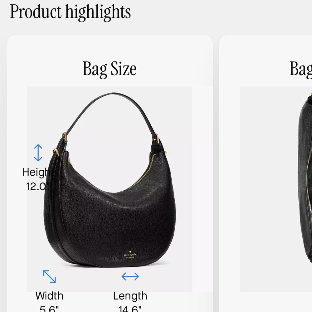 Kate Spade Nova Large Crescent Shoulder Bag (Black)